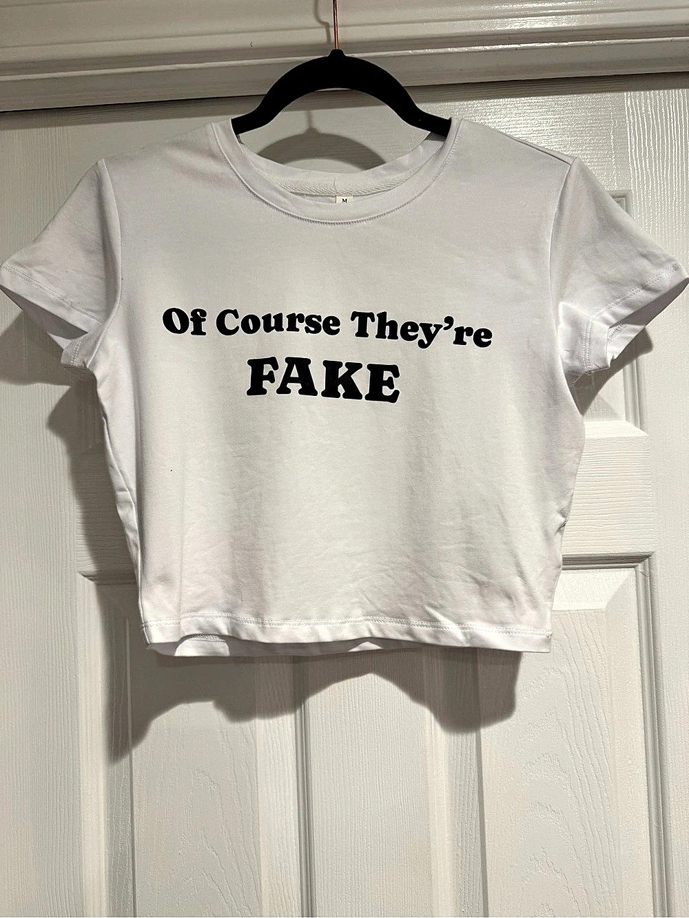 Graphic Crop Top in White Size Medium NWOT